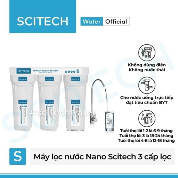 may loc nuoc nano scitech 3 cap loc