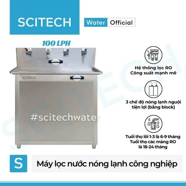 may loc nuoc ro nong lanh cong nghiep scitech 100lph