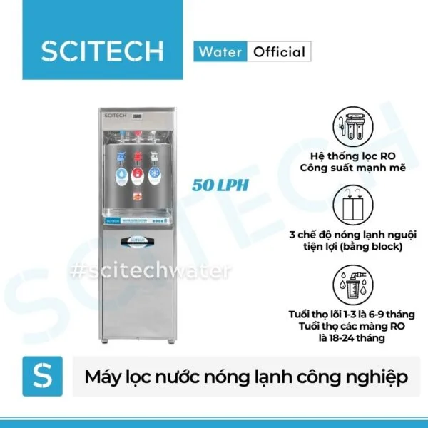 may loc nuoc ro nong lanh cong nghiep scitech 50lph
