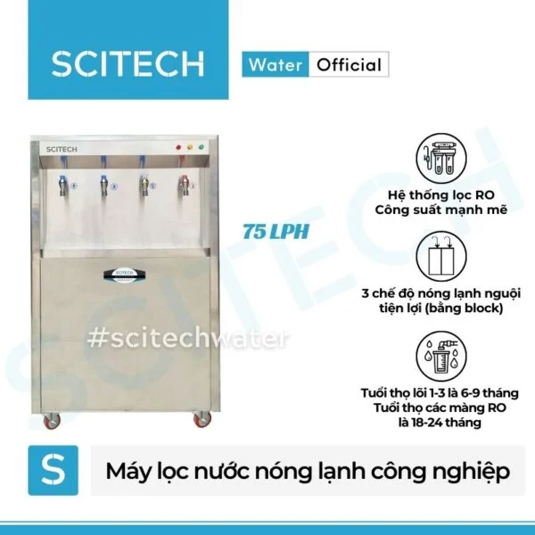 may loc nuoc ro nong lanh cong nghiep scitech 75lph