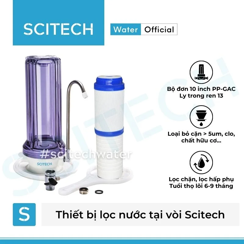 thiet bi loc nuoc tai voi de ban scitech tc1pu