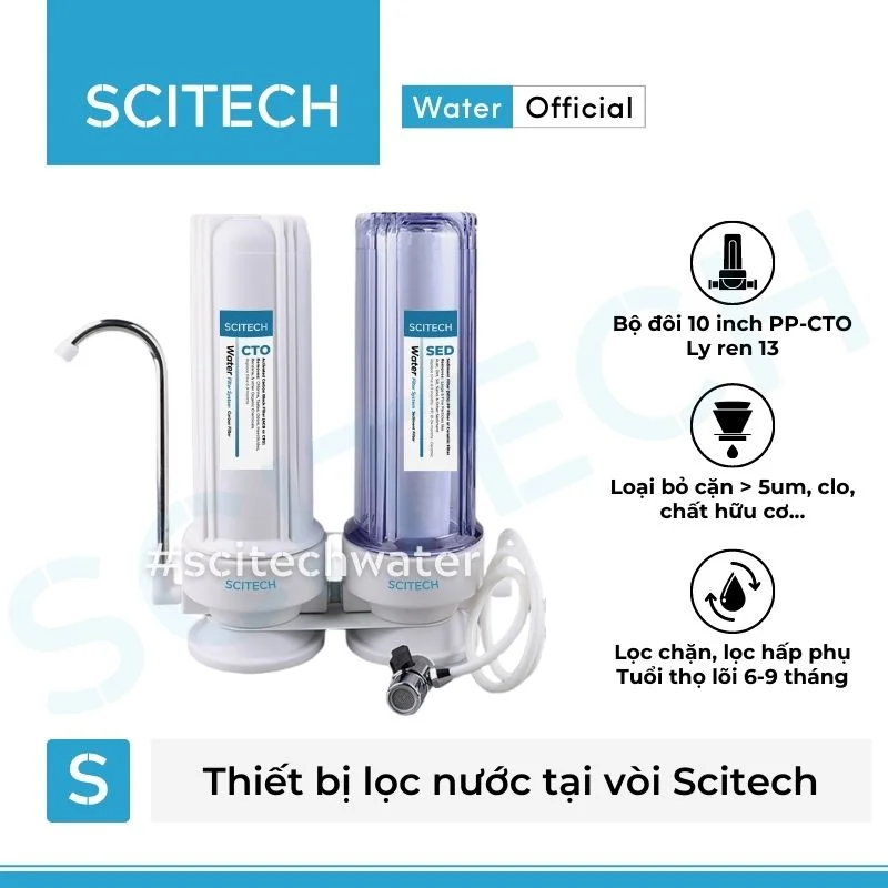 thiet bi loc nuoc tai voi de ban scitech tw2pc