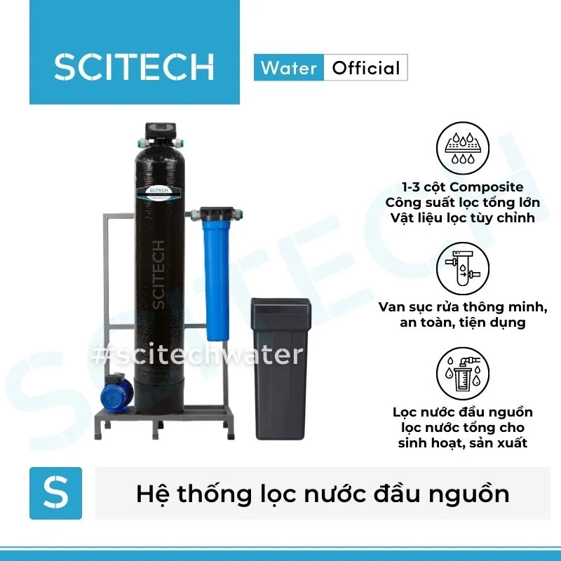 he thong lam mem nuoc 1 cot composite autovalve mau den