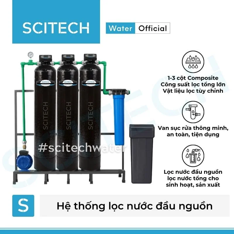 he thong lam mem nuoc 3 cot composite autovalve mau den