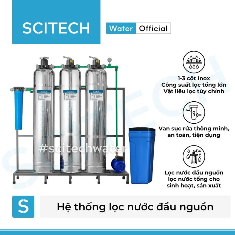 he thong lam mem nuoc 3 cot inox van tay