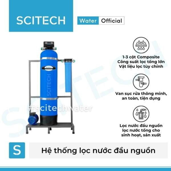 he thong loc nuoc dau nguon 1 cot composite autovalve mau xanh