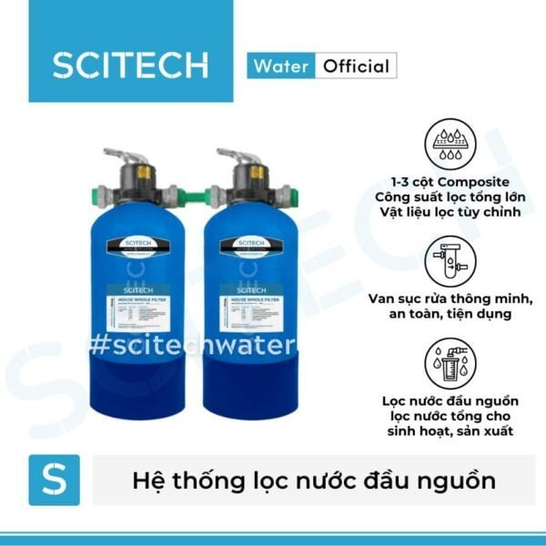he thong loc nuoc dau nguon 2 cot composite 817 van tay mau xanh