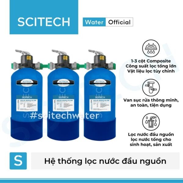 he thong loc nuoc dau nguon 3 cot composite 817 van tay mau xanh