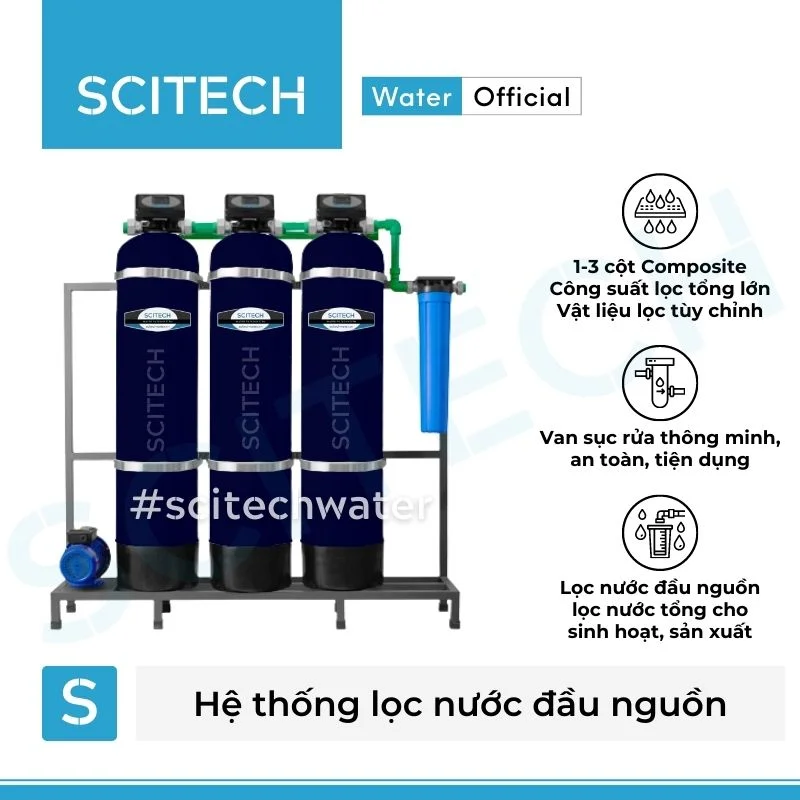 he thong loc nuoc dau nguon 3 cot composite autovalve mau den