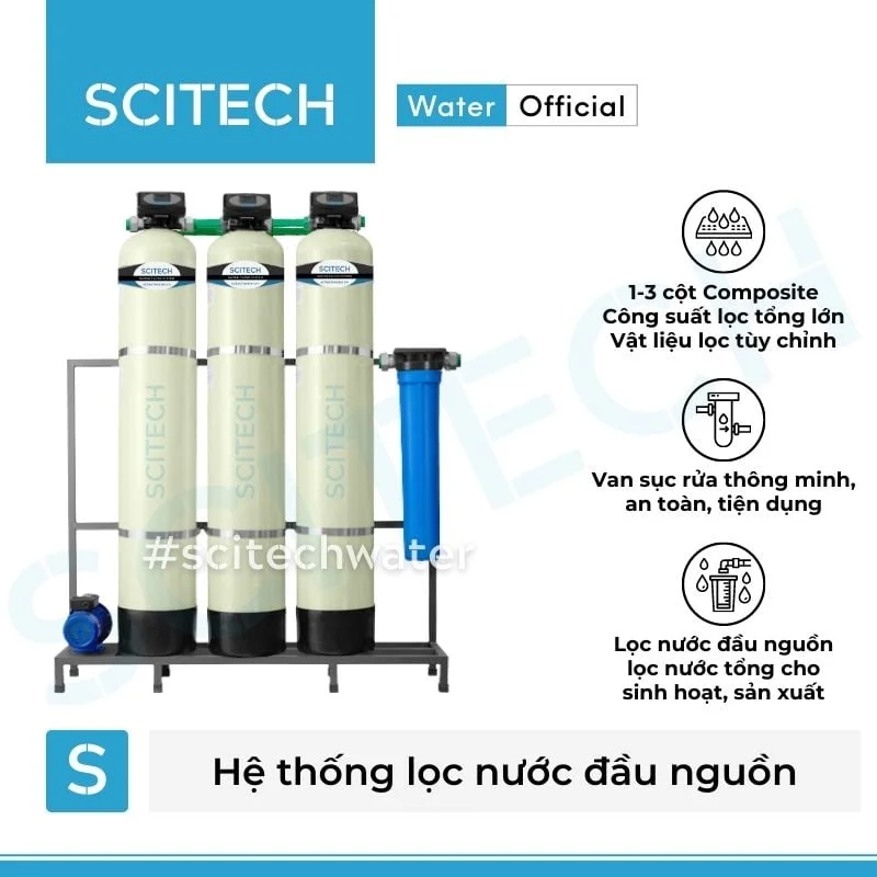 he thong loc nuoc dau nguon 3 cot composite autovalve mau trang