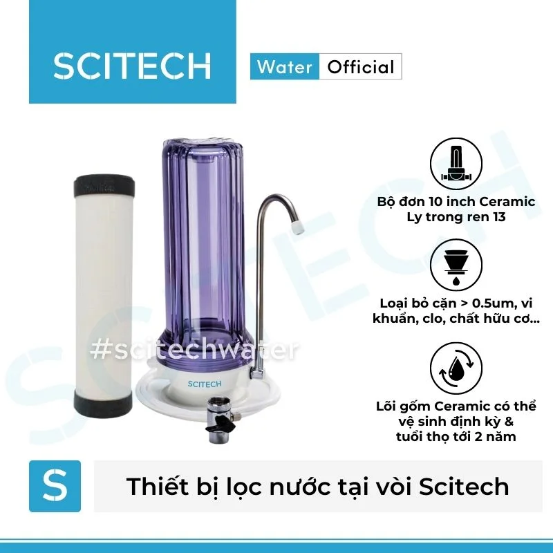 thiet bi loc nuoc tai voi de ban scitech ultracarb tc1cer-utc